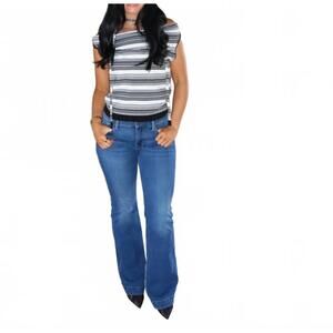 NEW ACT PRETTY striped boat neck top with scarf in striped